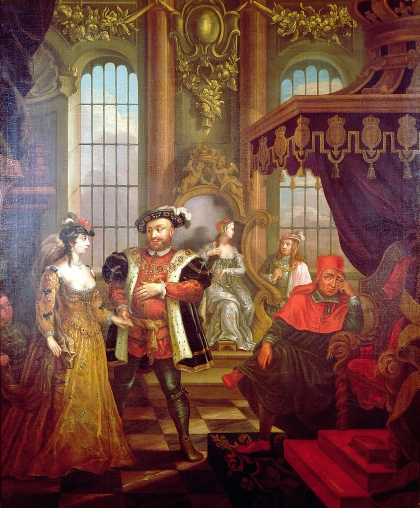 Enrico VIII (1491 - 1547) introduce Anna Bolena a corte